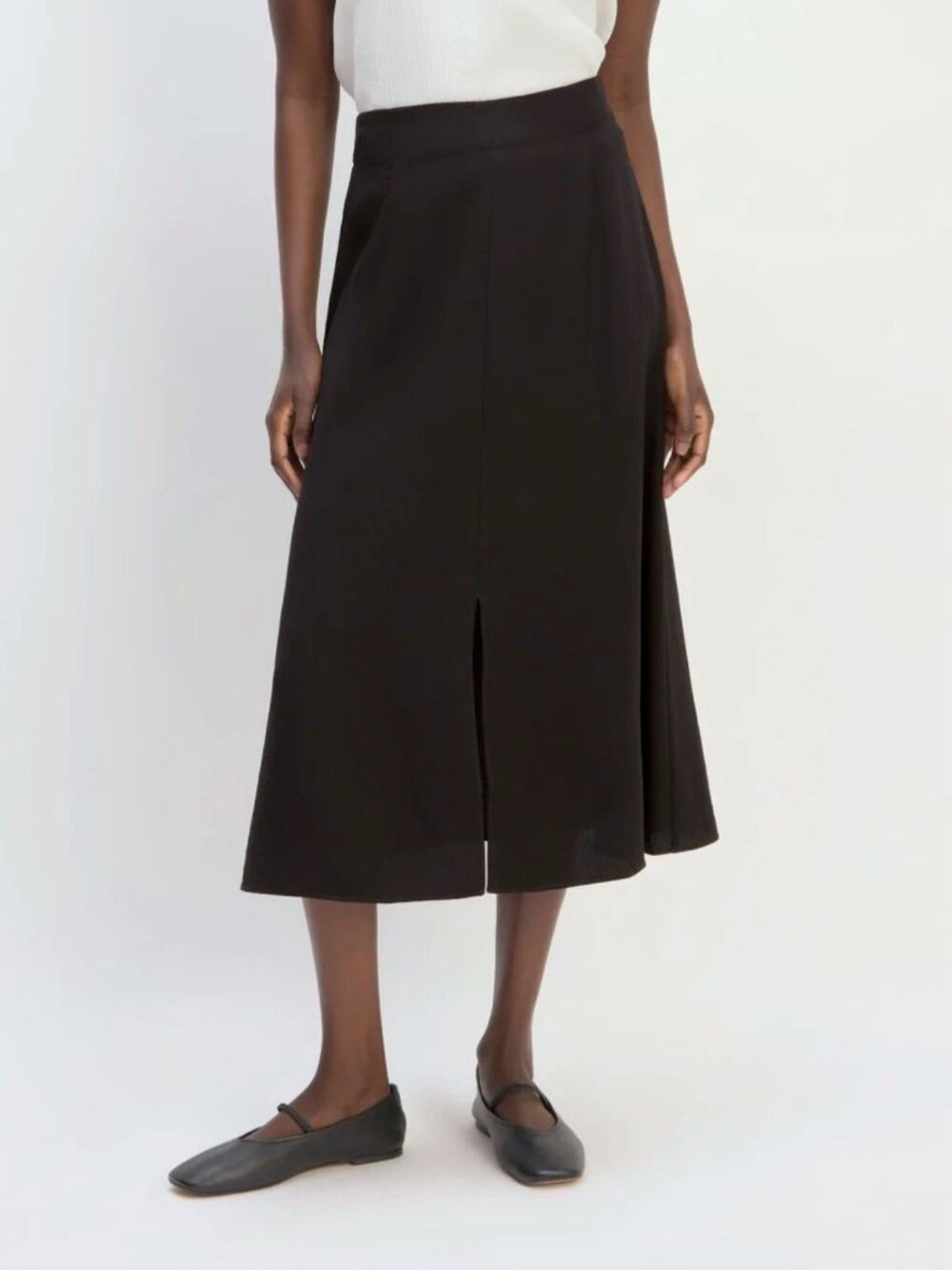 EVERLANE TEXTURED JACQUARD A-LINE MIDI SKIRT NWT BLACK SIZE 4